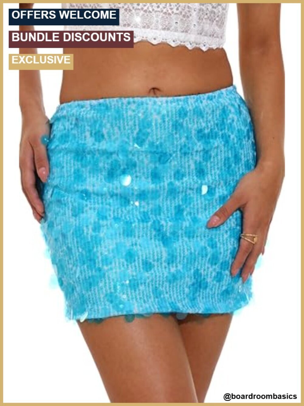 Sequin Skort Stretchy Bodycon Mini Sparkly Glitter Party Night Out Skirt